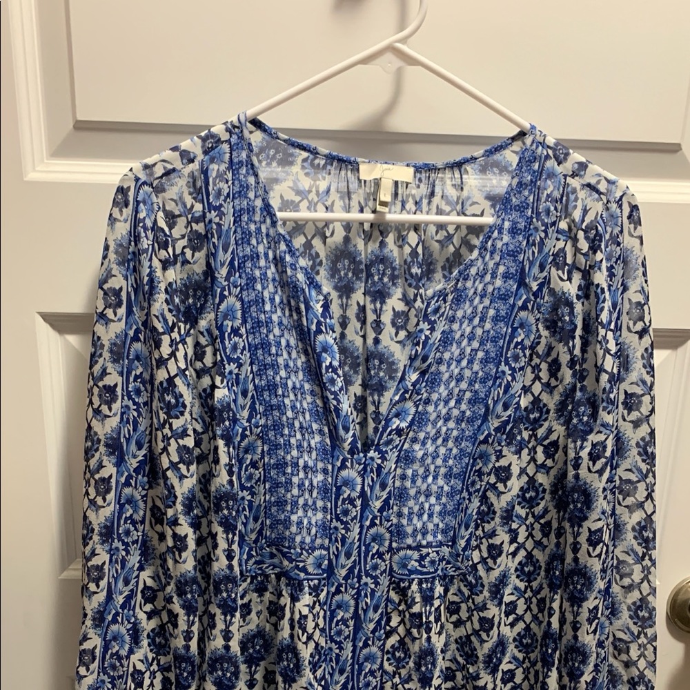 Joie Blue & White floral dress, Large